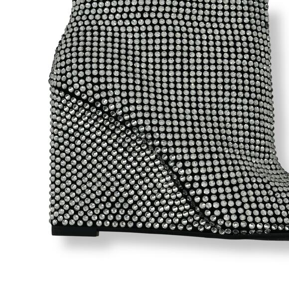 Gianni Bini Gabor Rhinestone Wedge Heel Knee Boots Womens Size 6.5 Pointy Toe - Picture 6 of 14